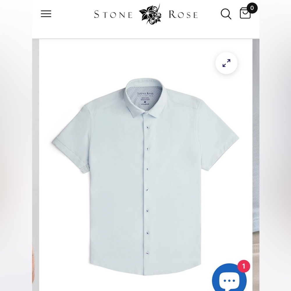Stone Rose Sky Blue Casual Button Down Shirt
